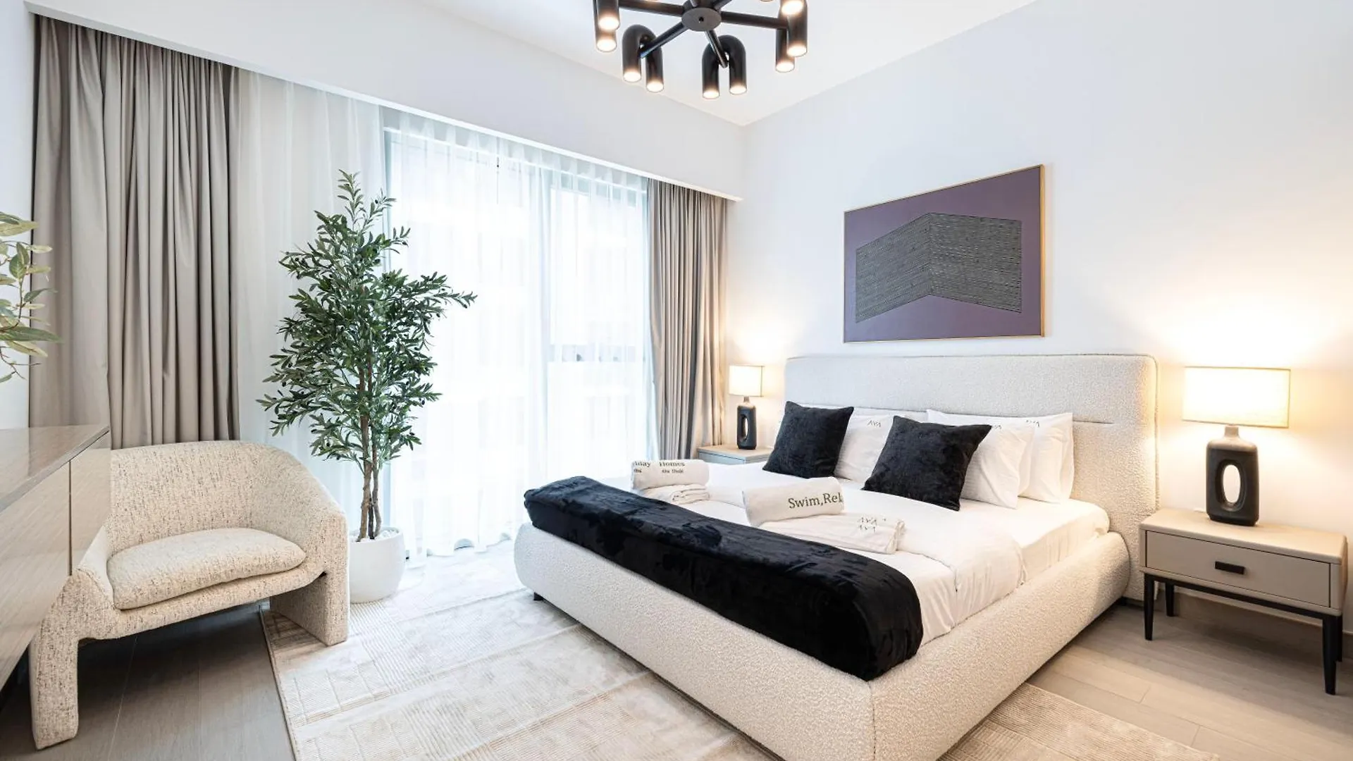 Appartamento High-End 1Br-Panoramic Views, Pool With Burj Khalifa View, Padel & Rooftop Bbq Experience Dubai Emirati Arabi Uniti